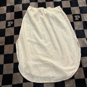 Vintage 1960s Ivory Alice Maloof Slip with Side Slits Size Small
